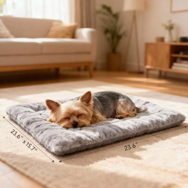 Extra-Large Plush Dog Sofa Bed- Thick & Super Soft Striped Pet Mat with High-Quality Polyester Fiber Fill, Durable Comfort for Small to Large Breeds, Durable & Cozy Pet Bed for Small to Large Breeds, Pet Comfort Mat, Pet Lovers, Stylish Pet Furniture Extr