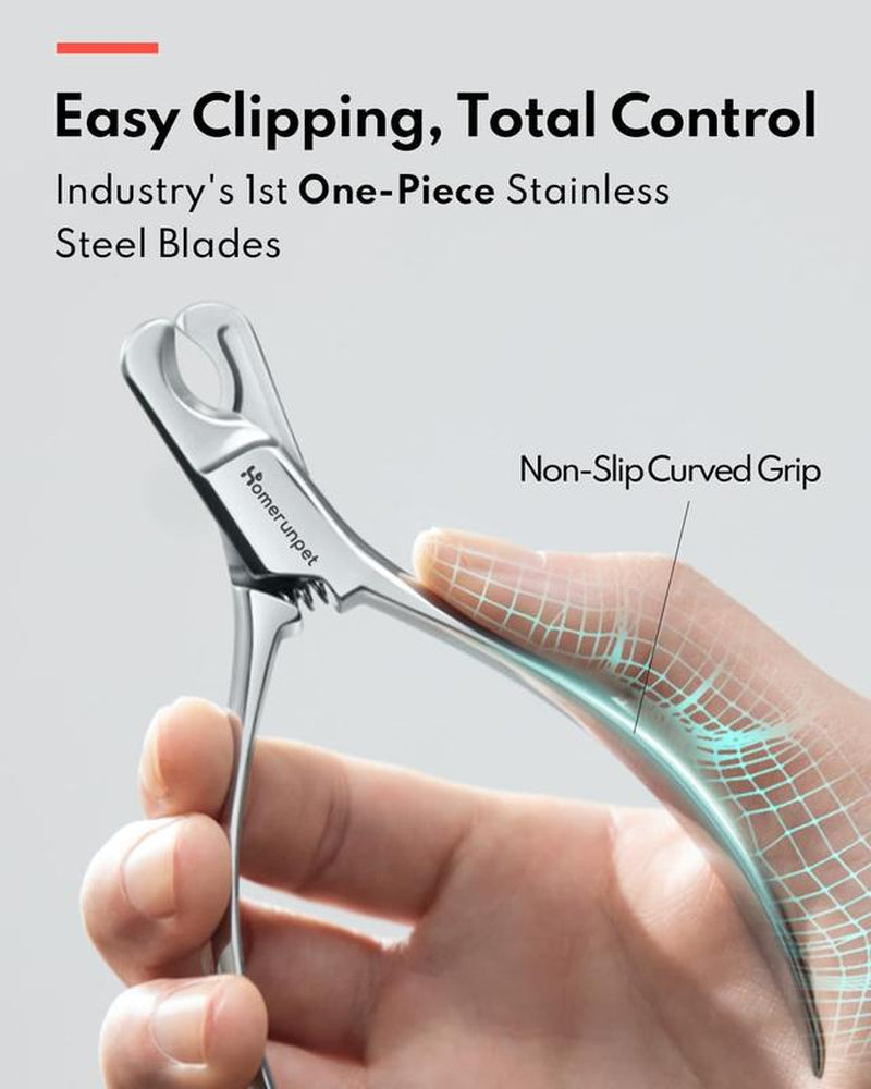 Homerunpet Stainless Steel Pet Nail Clippers for Small Dogs & Cats - Safe & User Friendly Design for Easy Nail Trimming - Universal Fit for Pet Care Enthusiasts