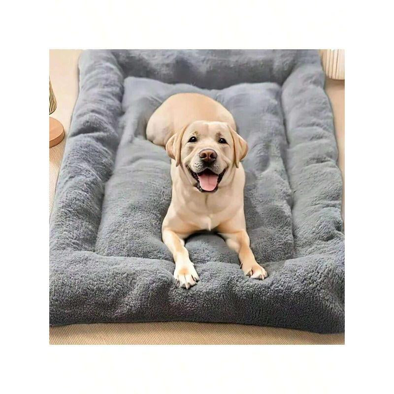 Extra-Large Plush Dog Sofa Bed- Thick & Super Soft Striped Pet Mat with High-Quality Polyester Fiber Fill, Durable Comfort for Small to Large Breeds, Durable & Cozy Pet Bed for Small to Large Breeds, Pet Comfort Mat, Pet Lovers, Stylish Pet Furniture Extr