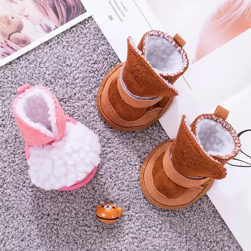 Small Dog Snow Boots Set of 4, Fleece Lined Warm Inner Sole, Anti-Slip Rubber Sole, Reflective Strips, Easy On/Off Velcro, Multiple Sizes