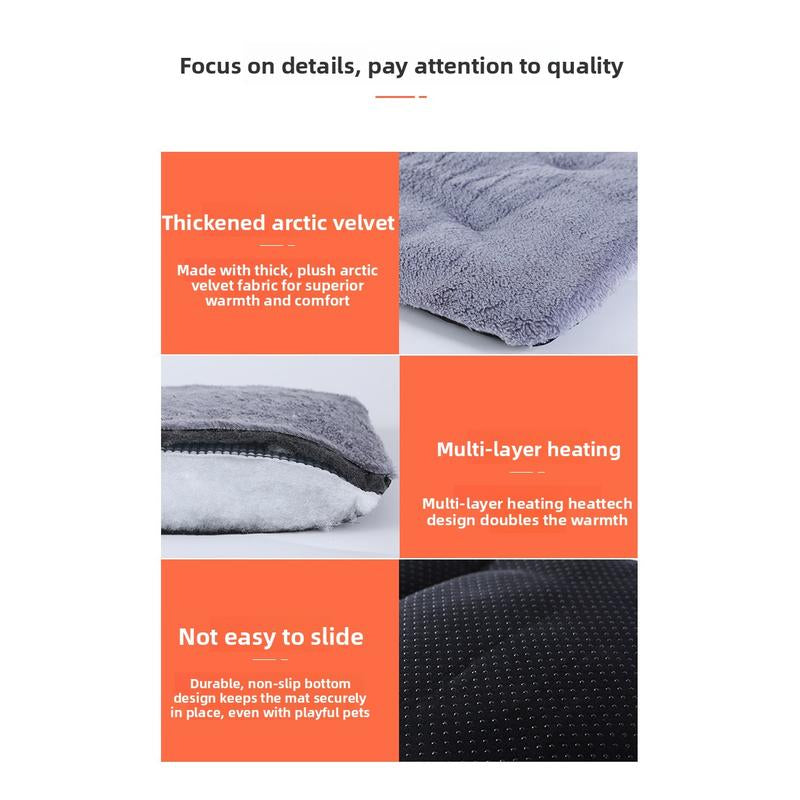 Self Warming Pet Bed, Small Self Heating Pet Crate Pad, Thermal Extra Warm Mat Indoor & Outdoor, Non-Slip & Washable