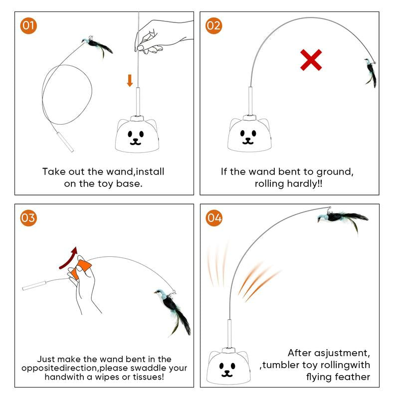 CATPICK Interactive Cat Toys for Indoor Cats Automatic Electric Flying Bird Feather Wand Toy with Automatic Function and Electric Flying Bird for Continuous Entertainment