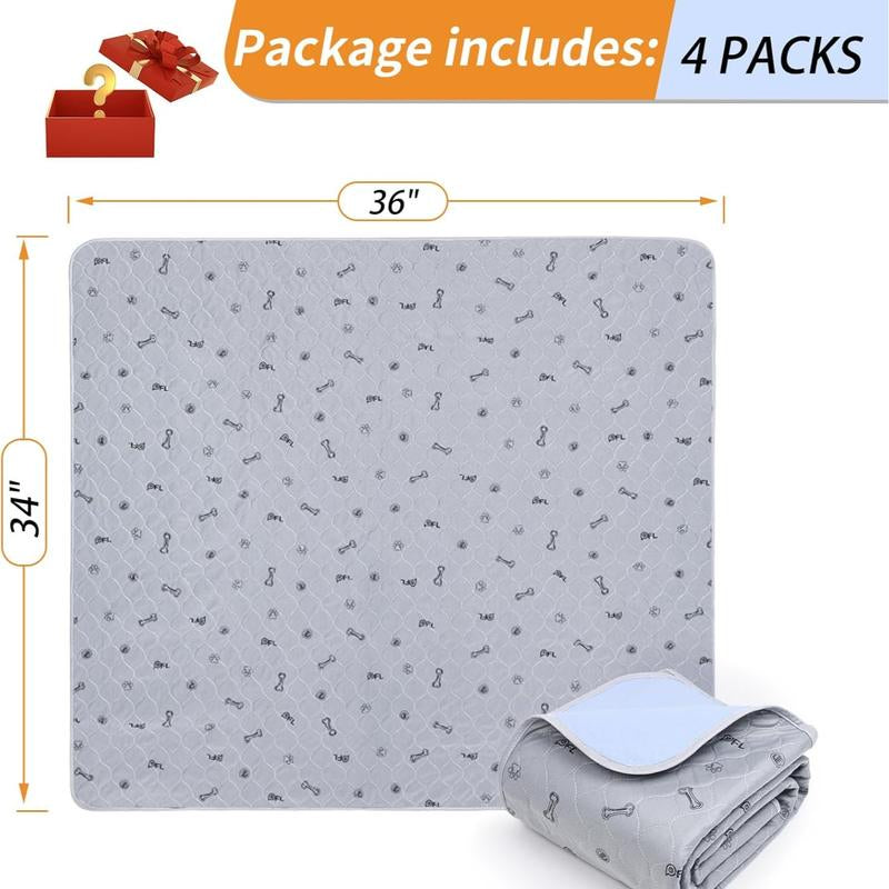 LOOBANI 6 Pack Washable Dog Pee Pad Quick Absorbent Non-Slip Waterproof Mat for Pet Fences & Incontinence Clean Training Mat with Unique Pattern Print
